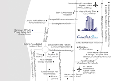 Centre Point Prime Hotel Pattaya - Map