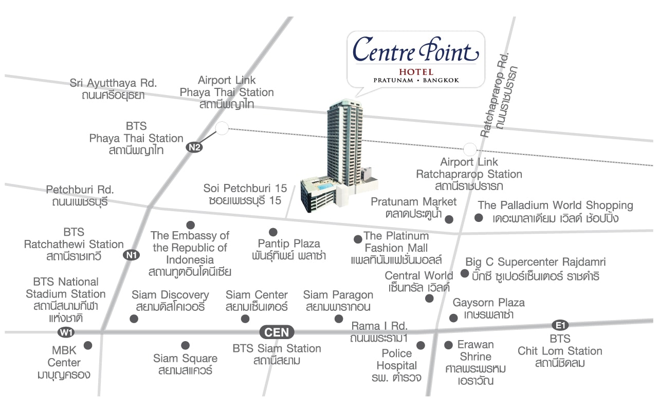 Centre Point Hotel Pratunam - Map